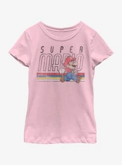 Nintendo Super Mario Throwback Mario Youth Girls T-Shirt