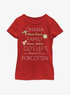 Disney Lilo And Stitch Ohana Means Family Youth Girls T-Shirt