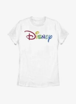 Disney Classic Rainbow Script Womens T-Shirt