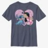 Disney Lilo And Stitch Lilo And Valentines Kisses Youth T-Shirt -Graphic T-Shirt Shop 15363688 hi