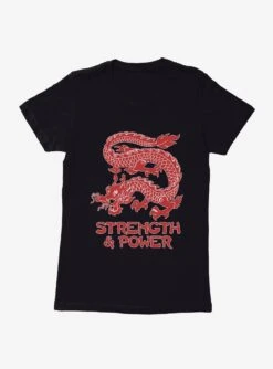 Strength And Power Dragon Womens T-Shirt