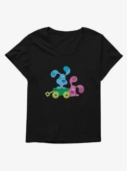 Blue's Clues Magenta And Blue Wagon Ride Womens T-Shirt Plus Size