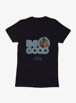 E.T. 40th Anniversary Be Good Bold Striped Font Teal Womens T-Shirt