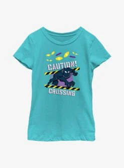 Marvel Black Panther Caution Crossing Youth Girls T-Shirt