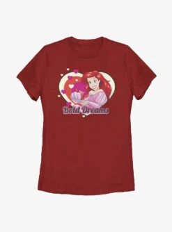 Disney The Little Mermaid Ariel Heart Bold Dreams Womens T-Shirt